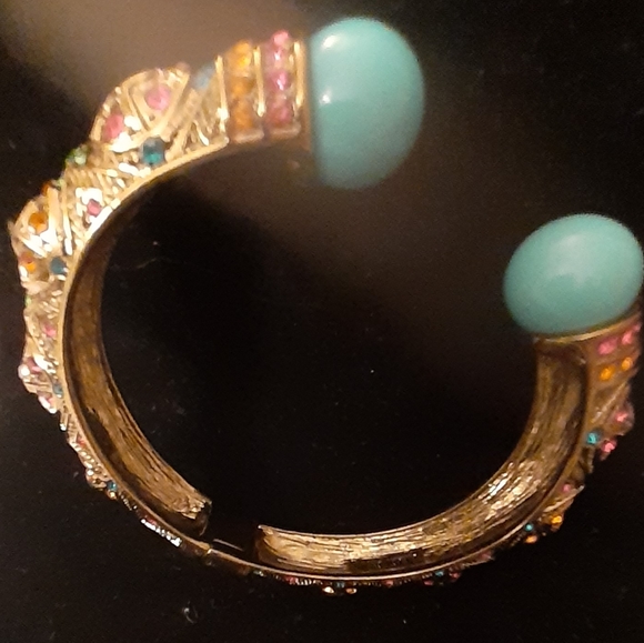 Vintage Heidi Daus cabochon bracelet bangle cuff - Picture 6 of 6